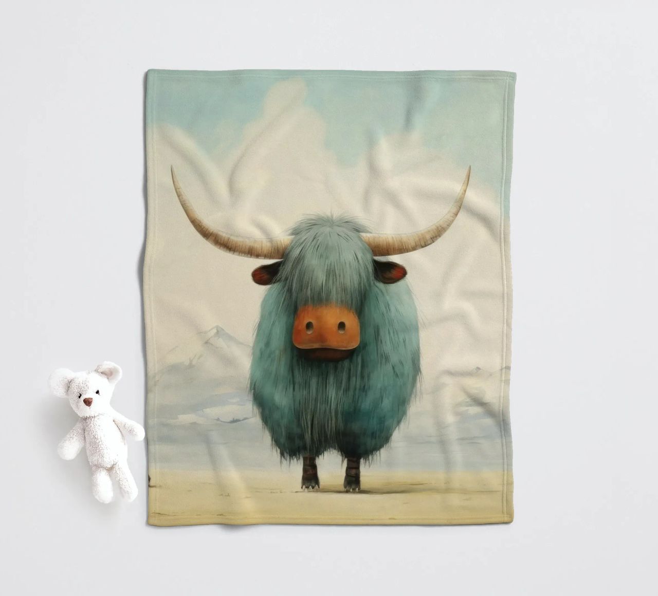 Minimo Yak 4 coperta in pile da Minimal Animal Art