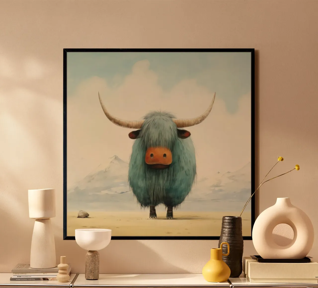 Minimum Yak 4 poster de Minimal Animal Art