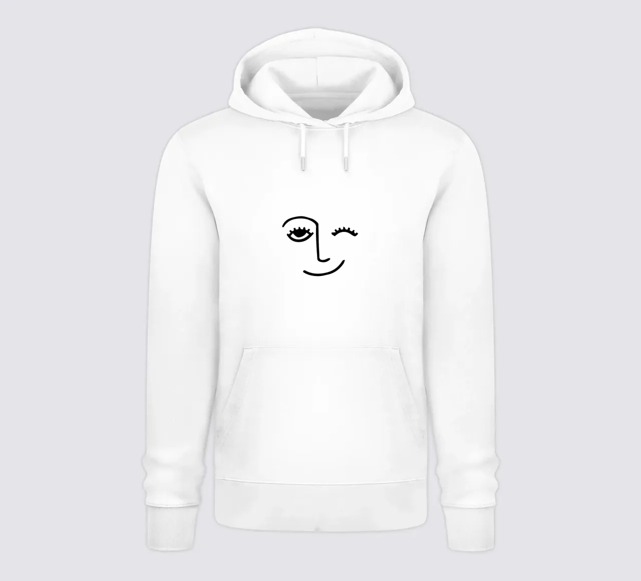 Wink - Line Art Face sweat à capuche de Peaches Art Prints