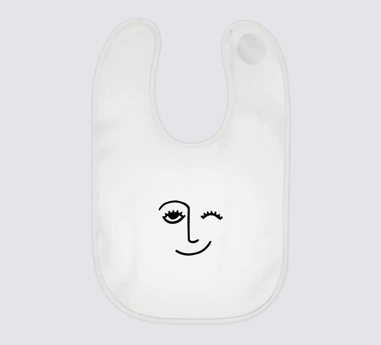 Wink - Line Art Face bavaglino da Peaches Art Prints