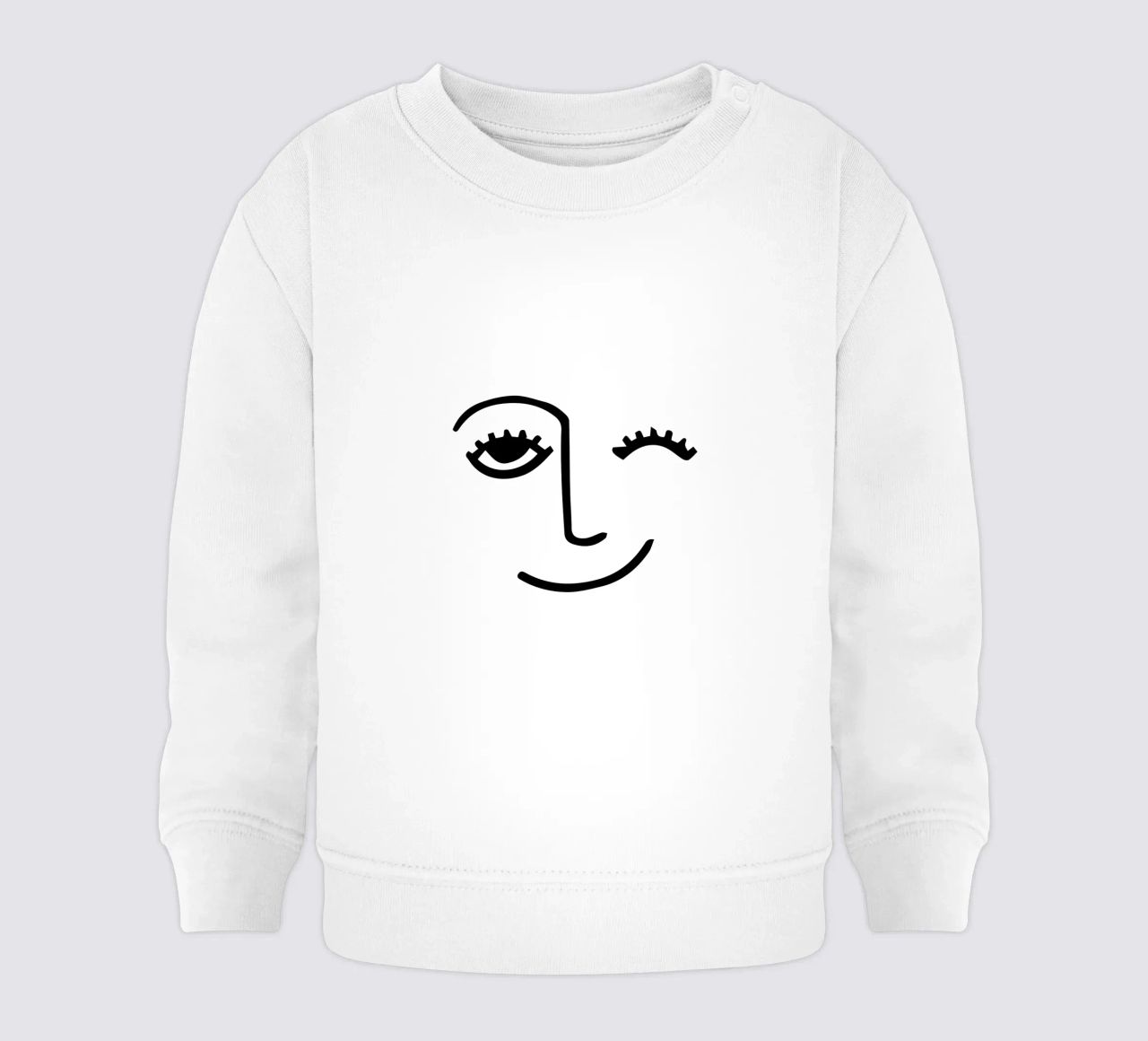 Wink - Line Art Face felpa neonato da Peaches Art Prints