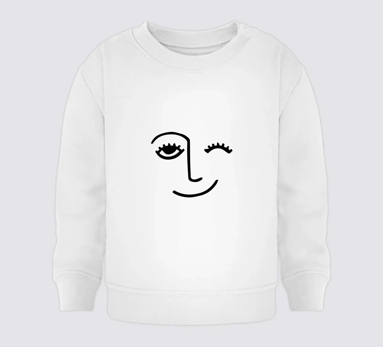 Wink - Line Art Face felpa neonato da Peaches Art Prints