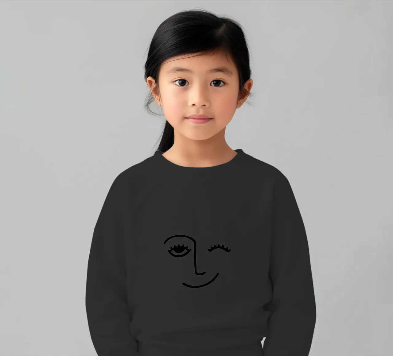 Wink - Line Art Face felpa bambino da Peaches Art Prints