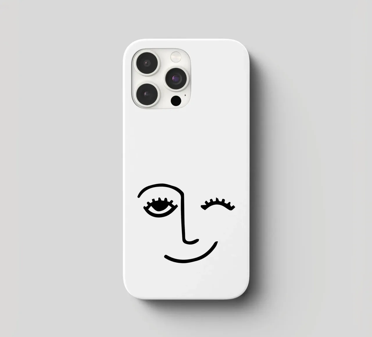 Wink - Line Art Face cover iphone da Peaches Art Prints