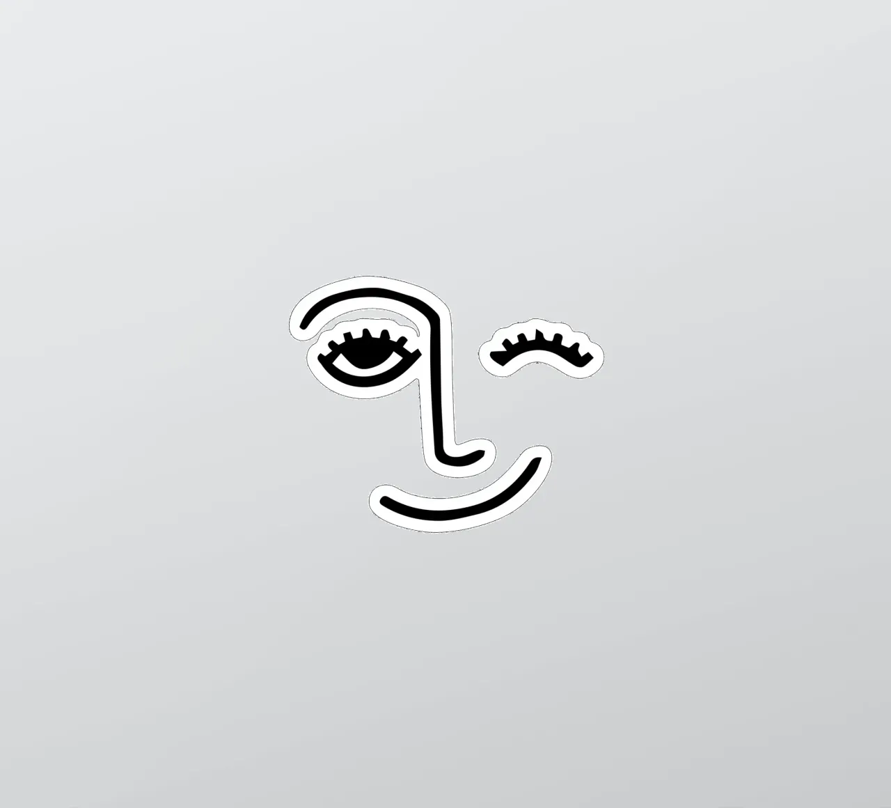 Wink - Line Art Face adesivo da Peaches Art Prints