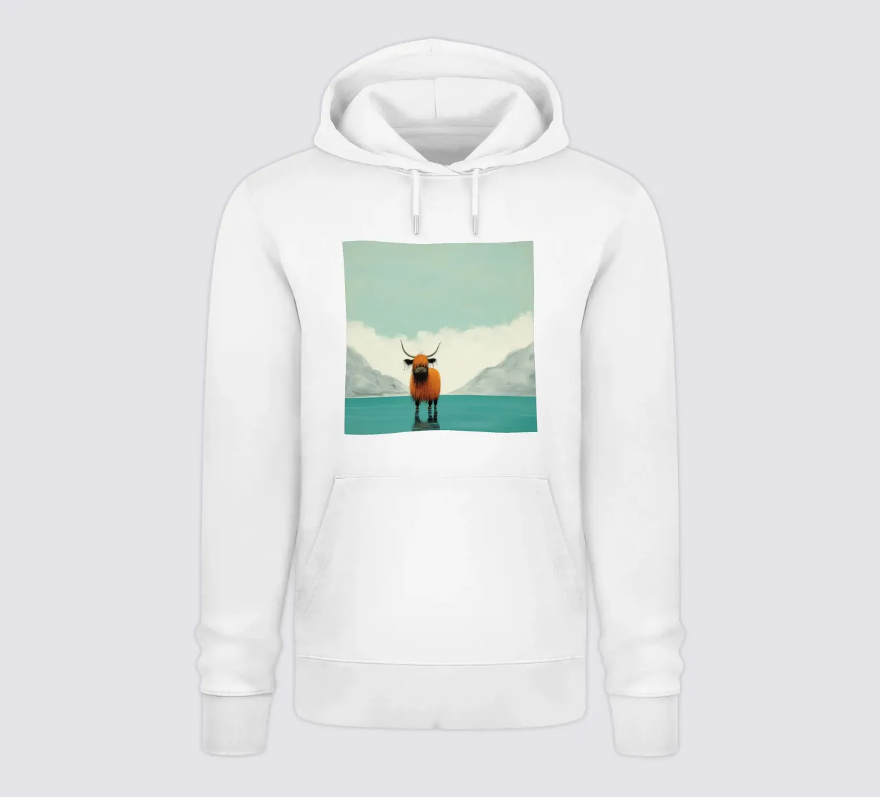 Minimo Yak 1 felpa con cappuccio da Minimal Animal Art