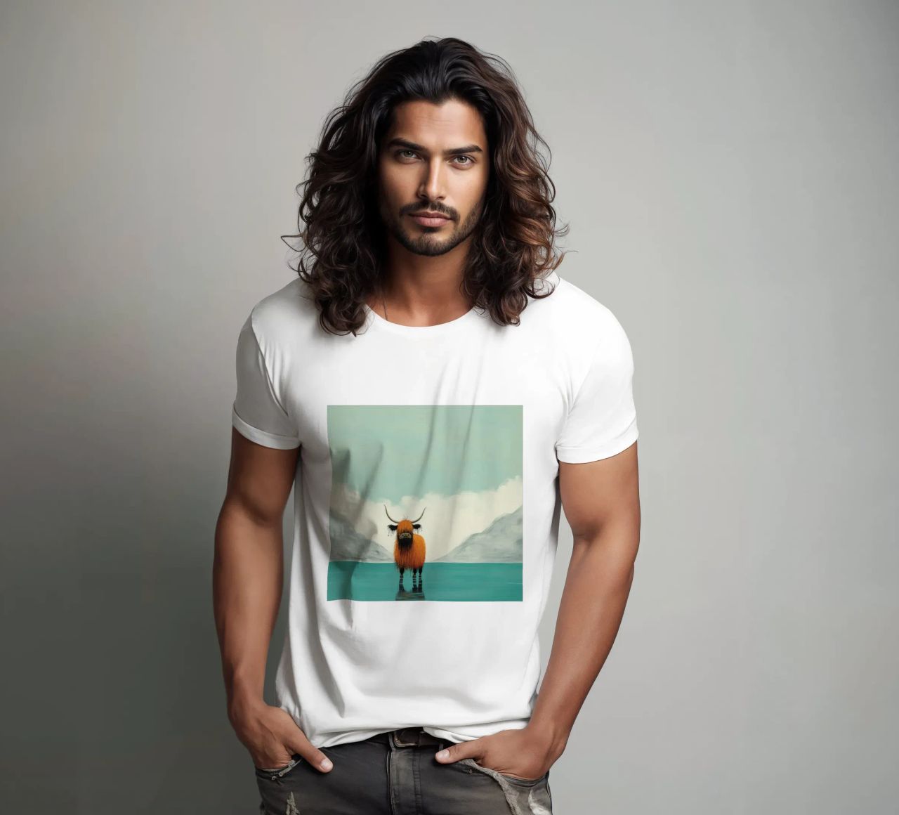Minimo Yak 1 t-shirt da Minimal Animal Art