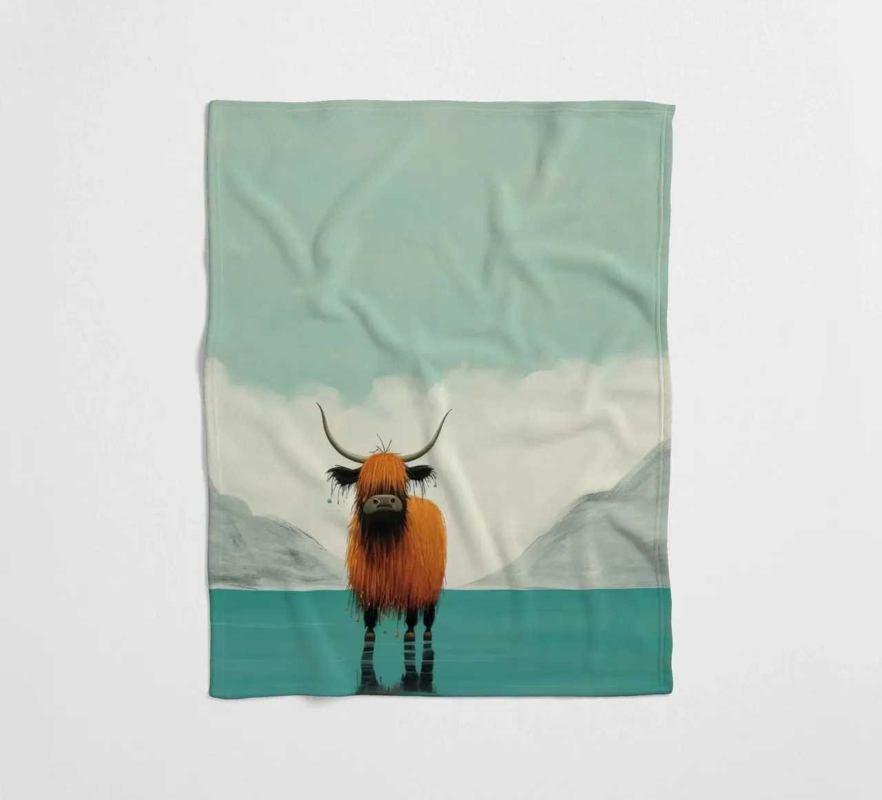 Mínimo Yak 1 manta de franela de Minimal Animal Art
