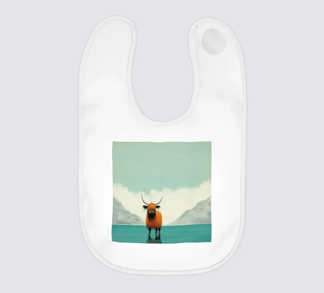 Minimum Yak 1 baby bib by Minimal Animal Art