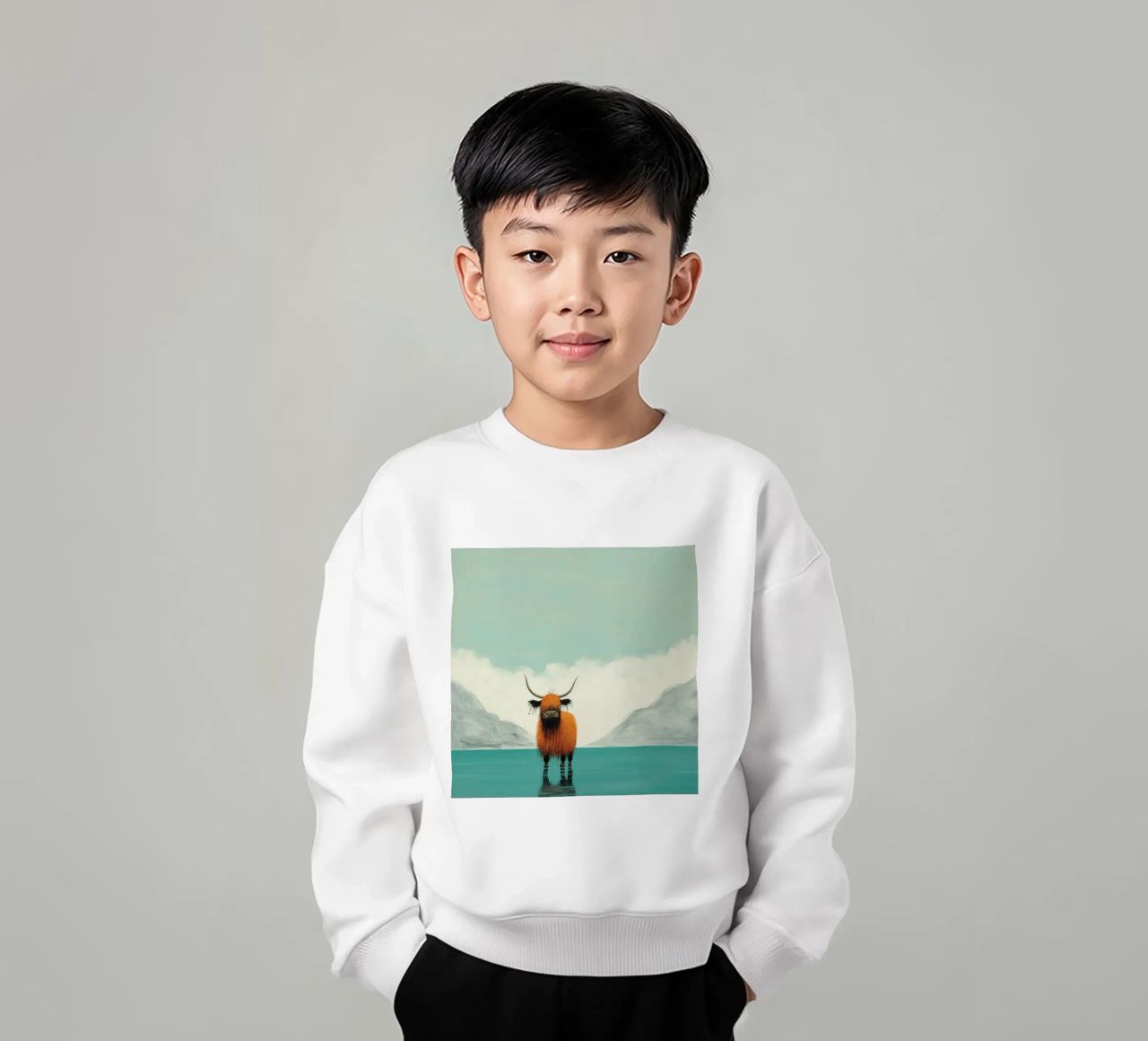 Minimo Yak 1 felpa bambino da Minimal Animal Art