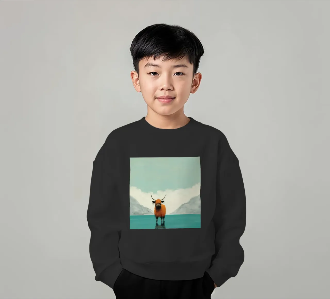 Minimo Yak 1 felpa bambino da Minimal Animal Art