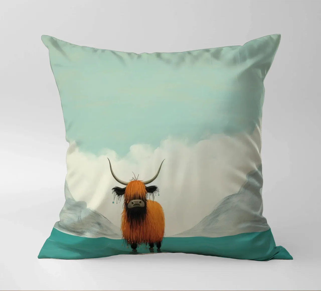 Minimum Yak 1 Kissen von Minimal Animal Art