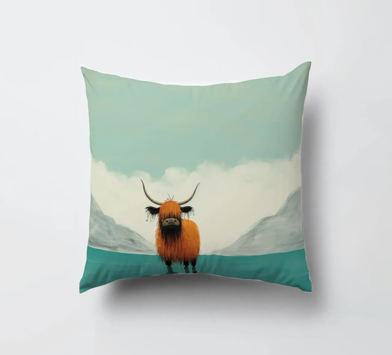 Minimo Yak 1 cuscino da Minimal Animal Art