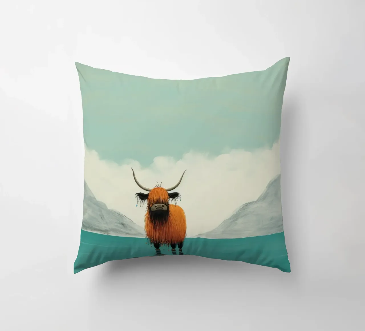 Minimo Yak 1 cuscino da Minimal Animal Art