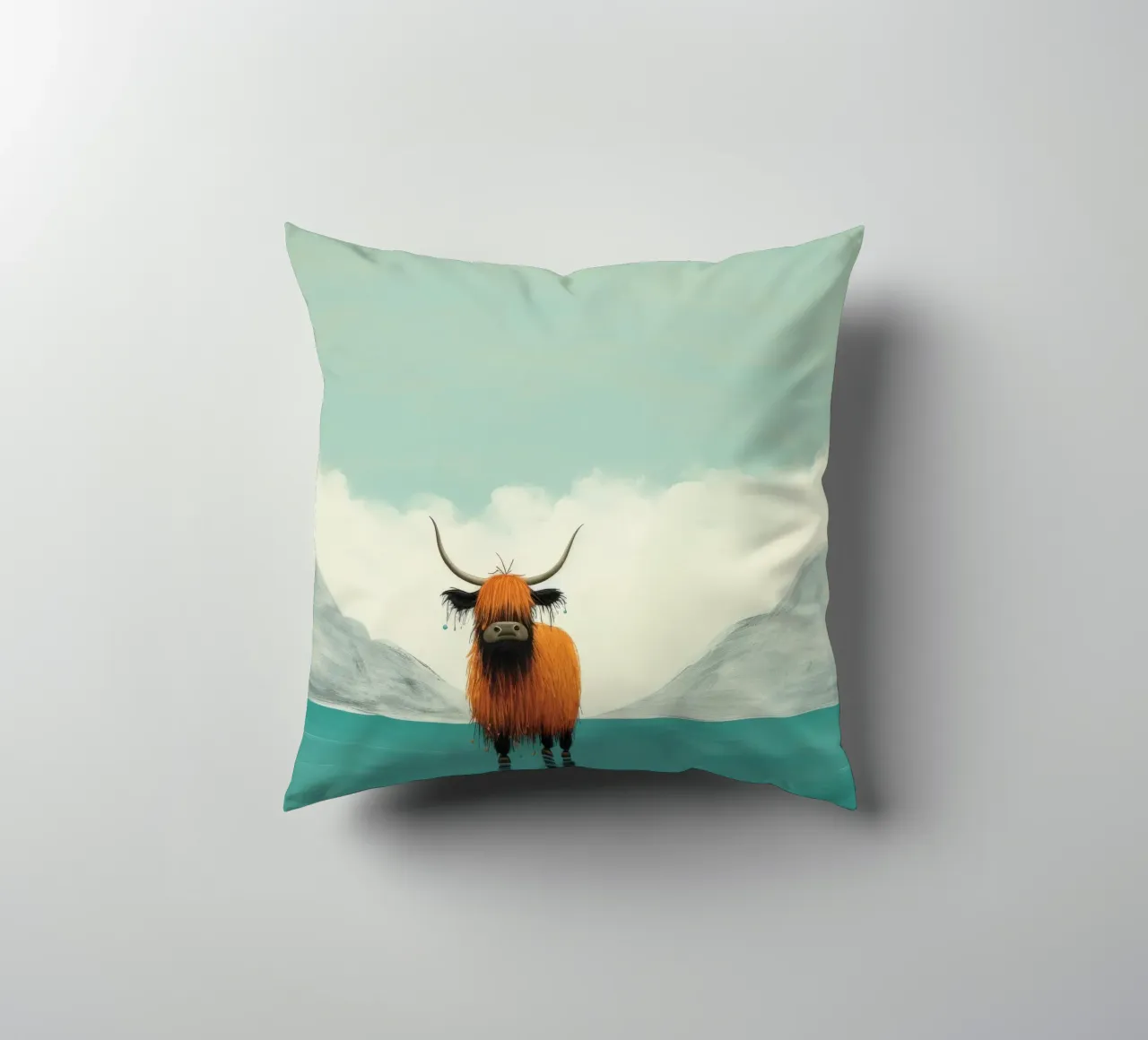 Minimo Yak 1 cuscino da Minimal Animal Art