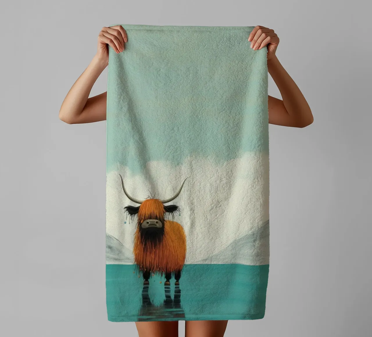 Mínimo Yak 1 toalla de baño de Minimal Animal Art