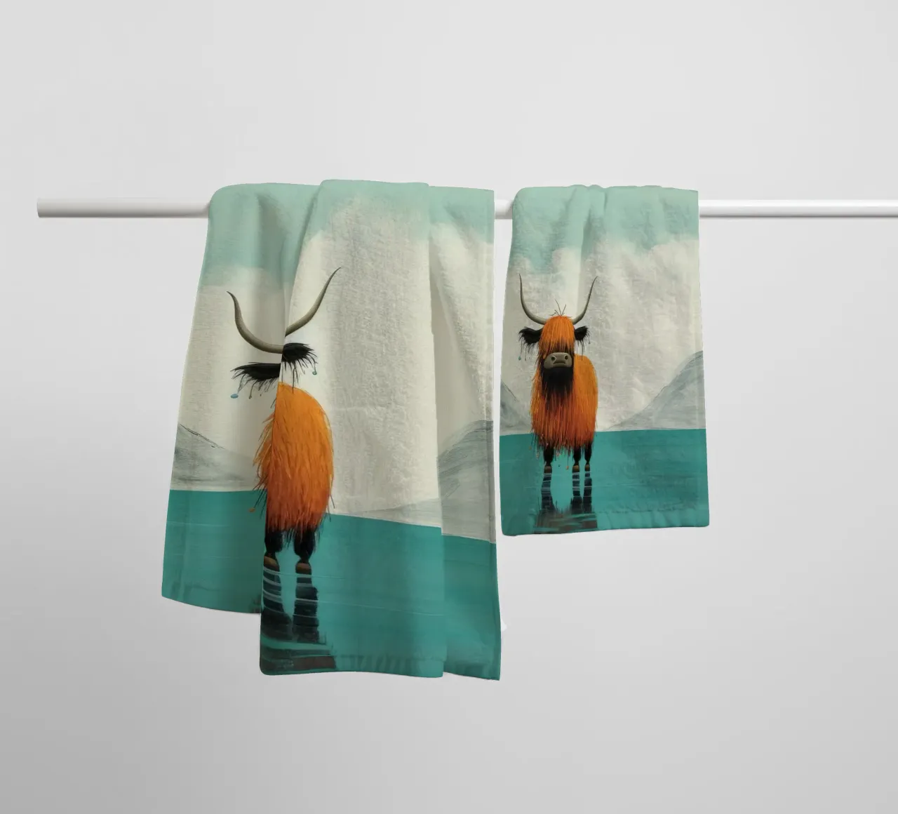Minimo Yak 1 asciugamano da bagno da Minimal Animal Art