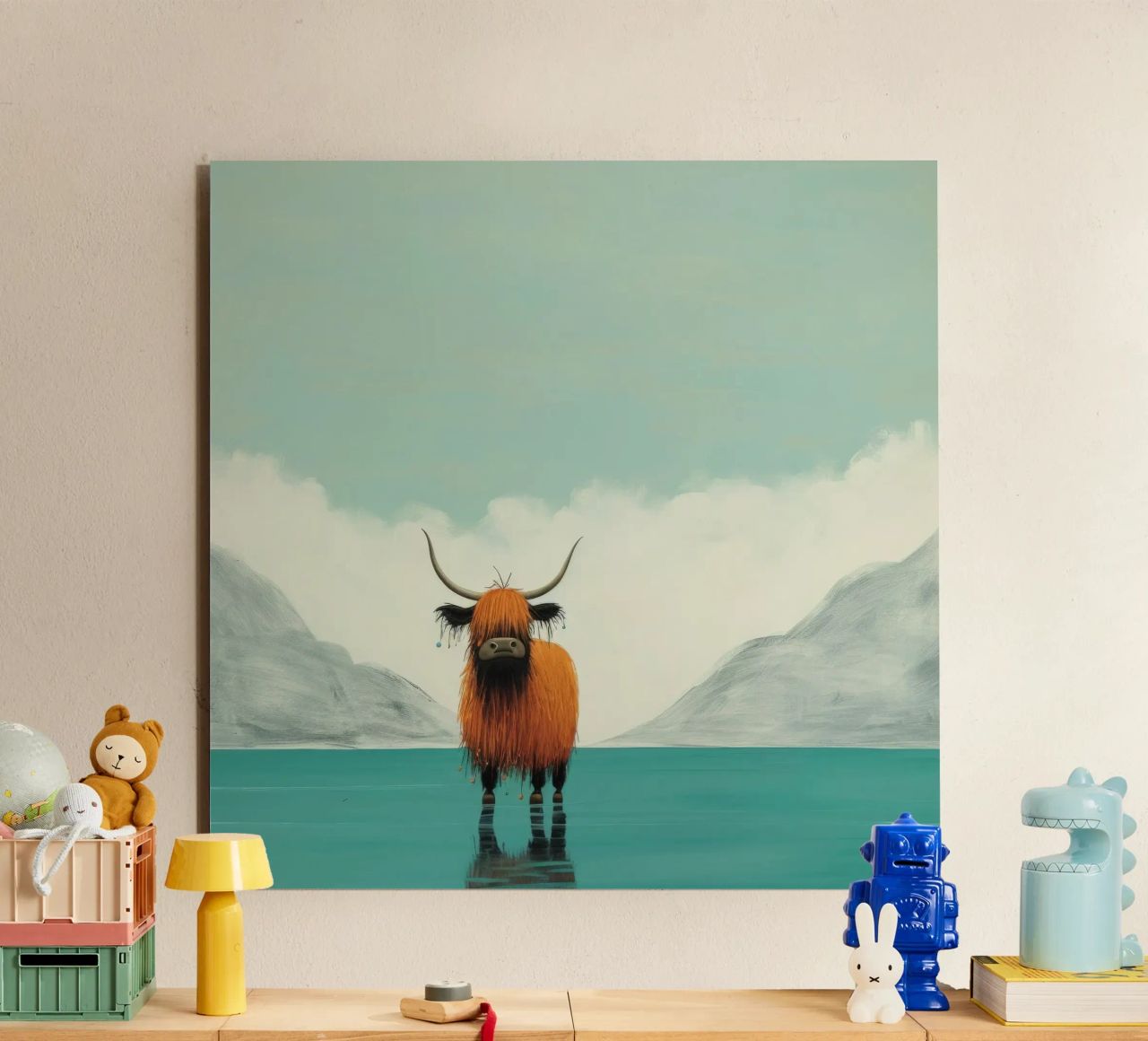 Minimo Yak 1 alluminio dibond da Minimal Animal Art