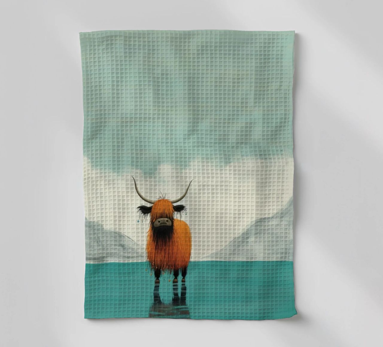 Minimo Yak 1 canovaccio da cucina da Minimal Animal Art