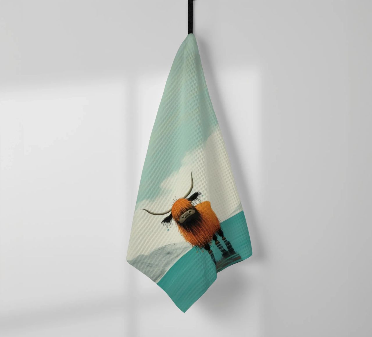 Minimo Yak 1 canovaccio da cucina da Minimal Animal Art