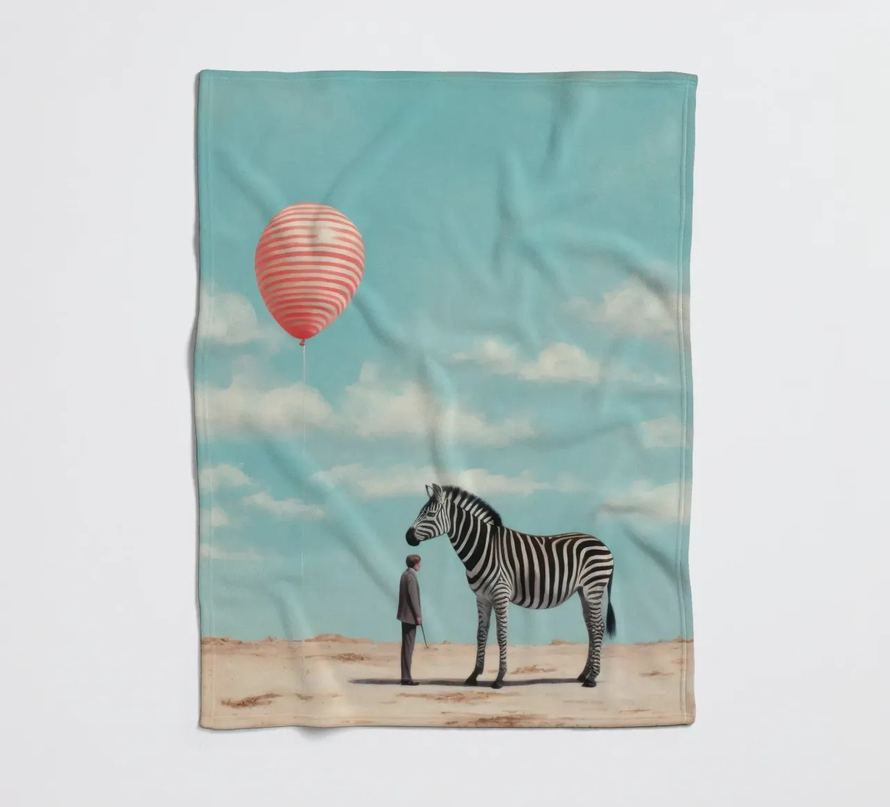 Zebra minimale 2 coperta in pile da Minimal Animal Art