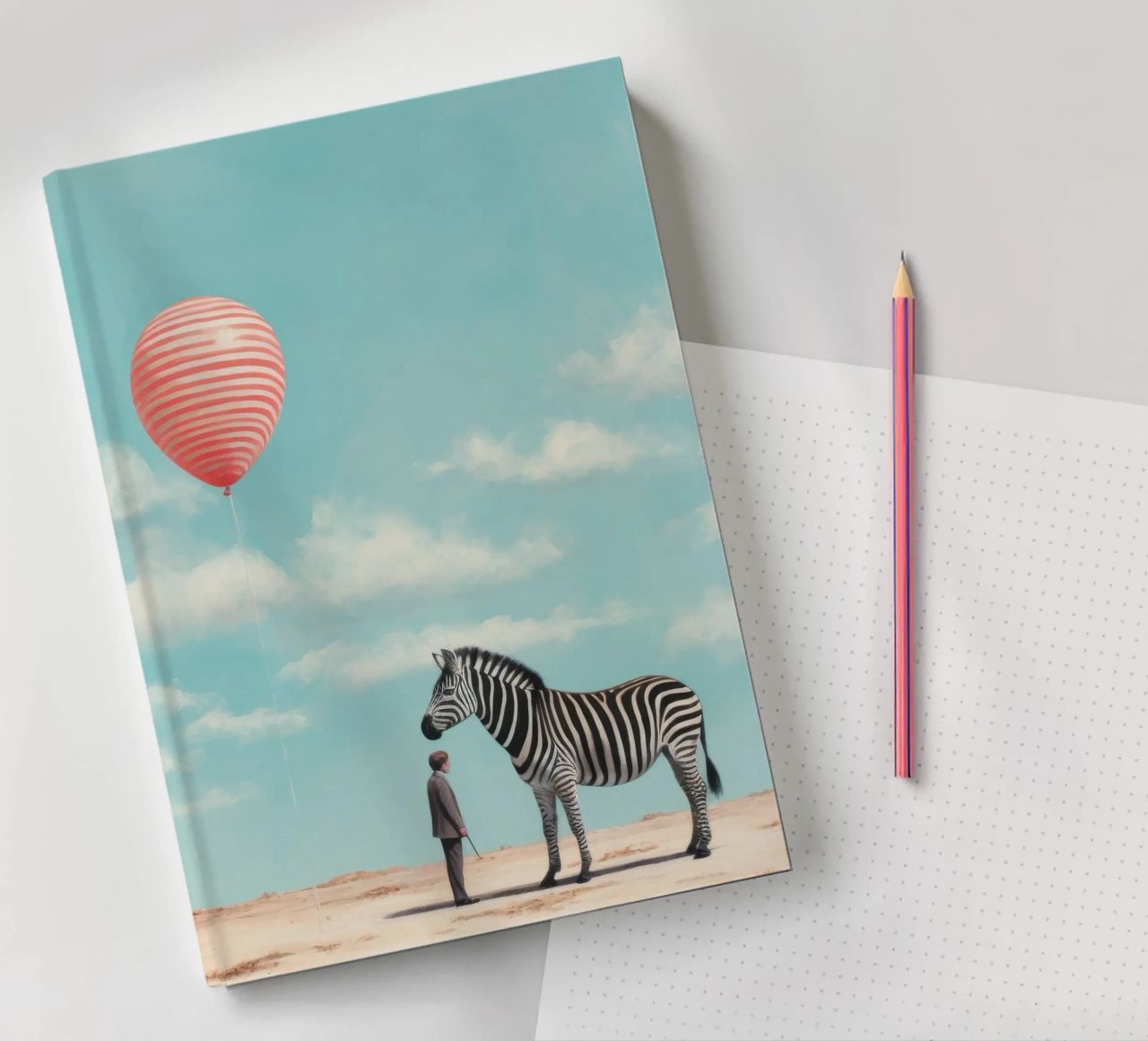 Minimal Zebra 2 notebook by Minimal Animal Art