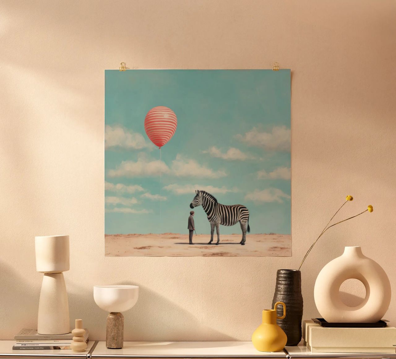 Zebra minimale 2 poster da Minimal Animal Art