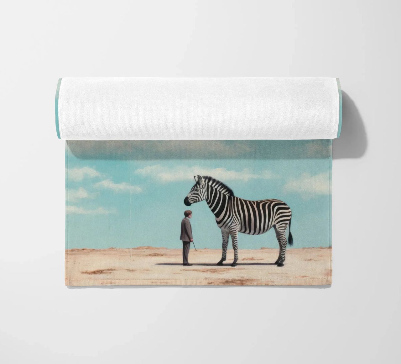Zebra minimale 2 telo mare da Minimal Animal Art