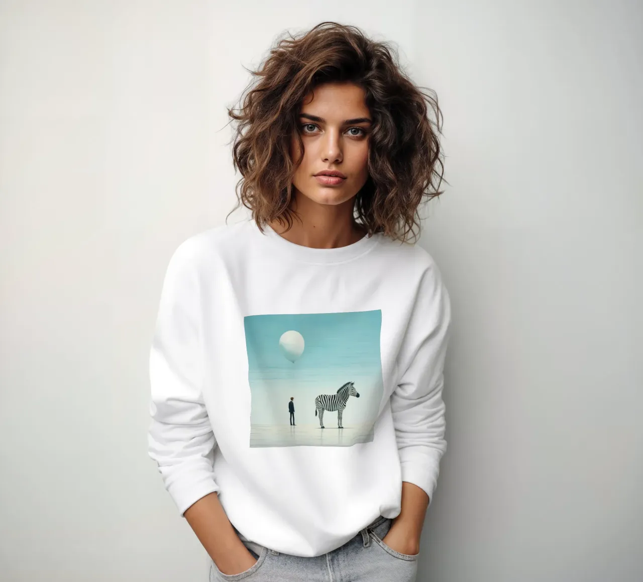 Minimal Zebra 3 Sweatshirt von Minimal Animal Art