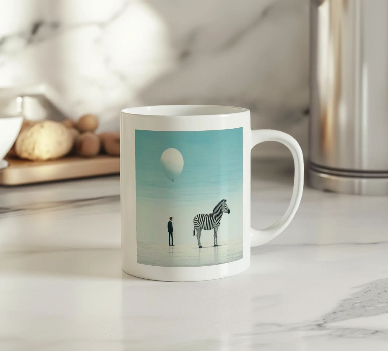 Zebra minimale 3 tazza in ceramica da Minimal Animal Art