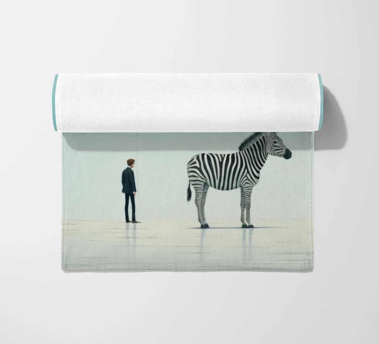 Zebra minimale 3 telo mare da Minimal Animal Art