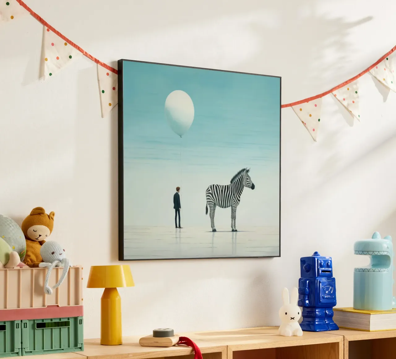 Zebra minimale 3 alluminio dibond da Minimal Animal Art