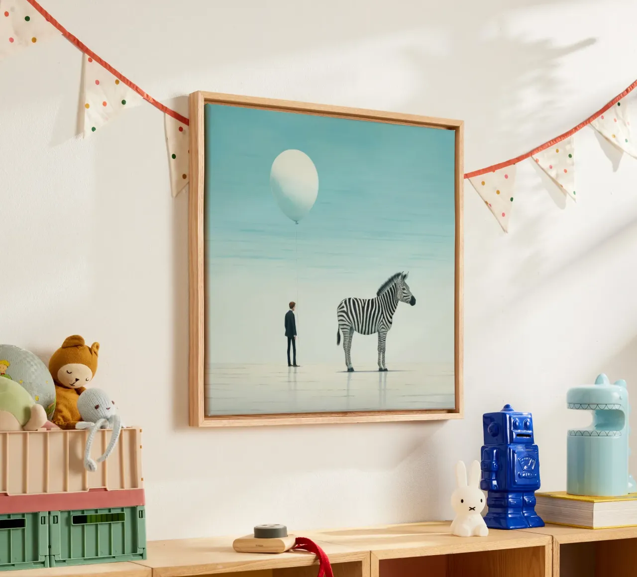 Zebra minimale 3 tela da Minimal Animal Art