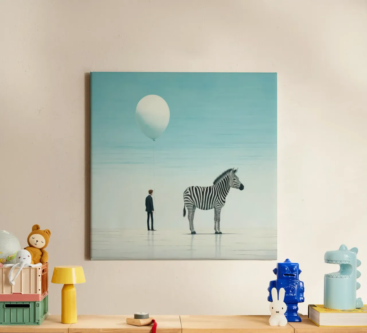 Minimal Zebra 3 canvas by Minimal Animal Art