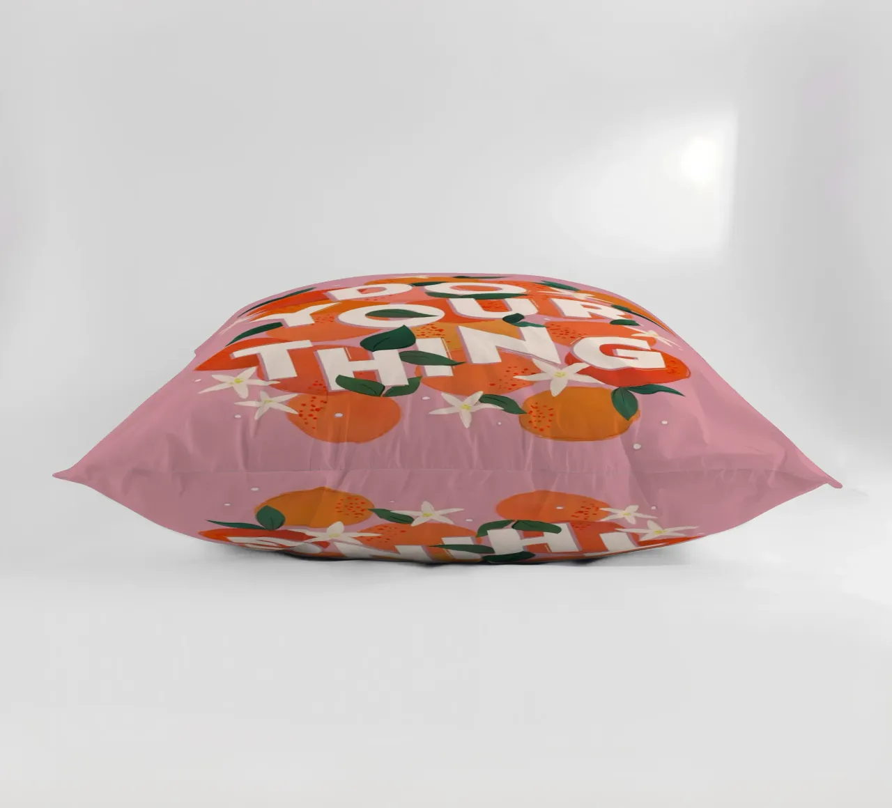 Do Your Thing Orange Citrus Motivational Art Print cuscino da showmemars