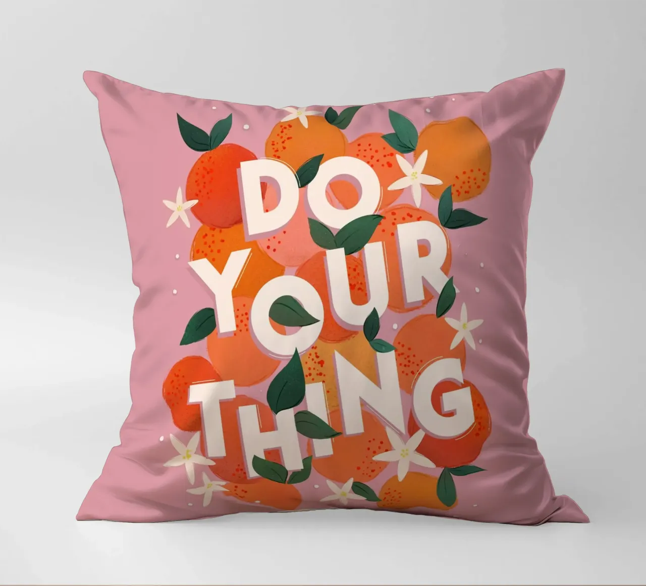 Do Your Thing Orange Citrus Motivational Art Print cuscino da showmemars