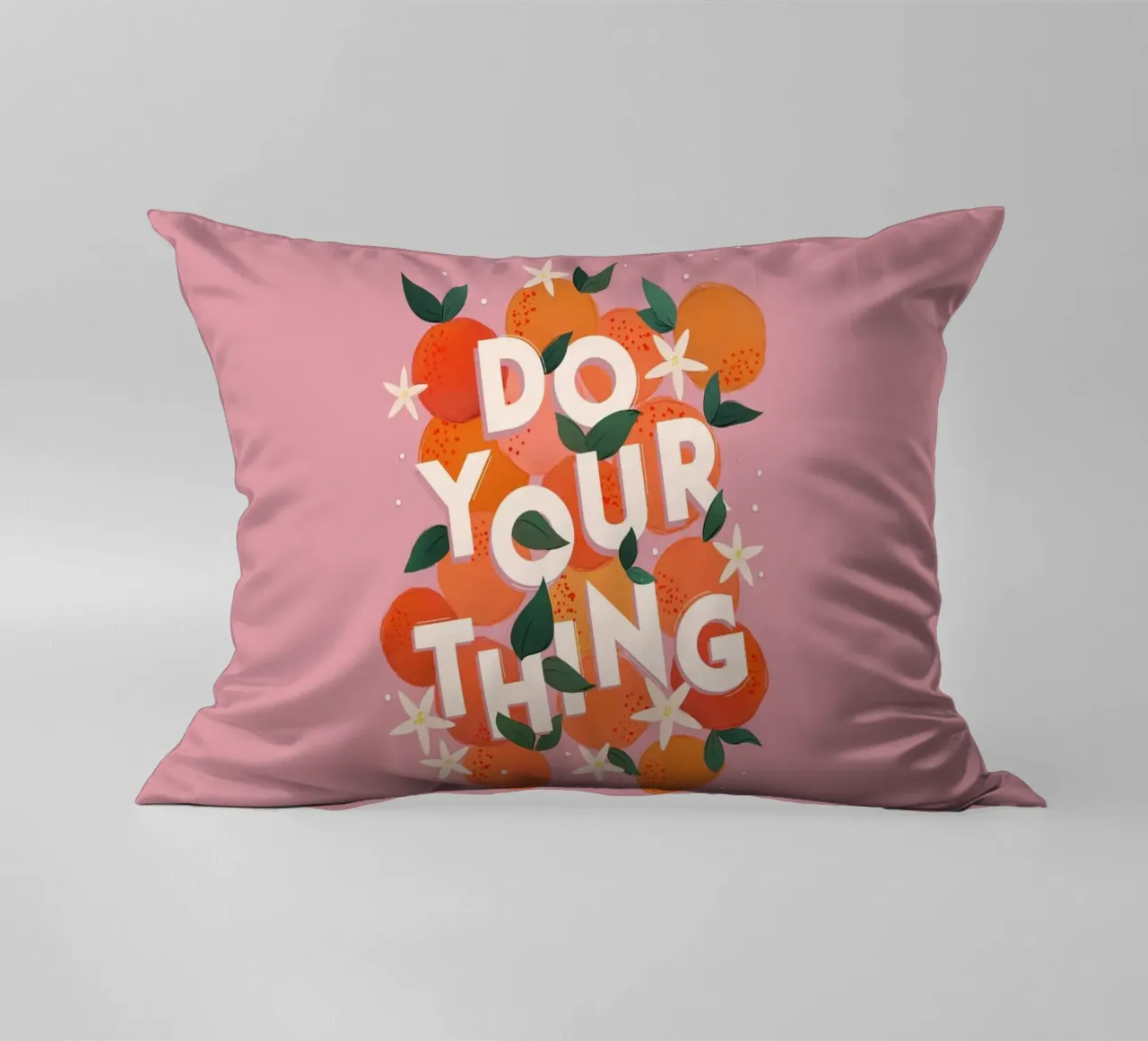 Do Your Thing Orange Citrus Motivational Art Print cuscino da showmemars
