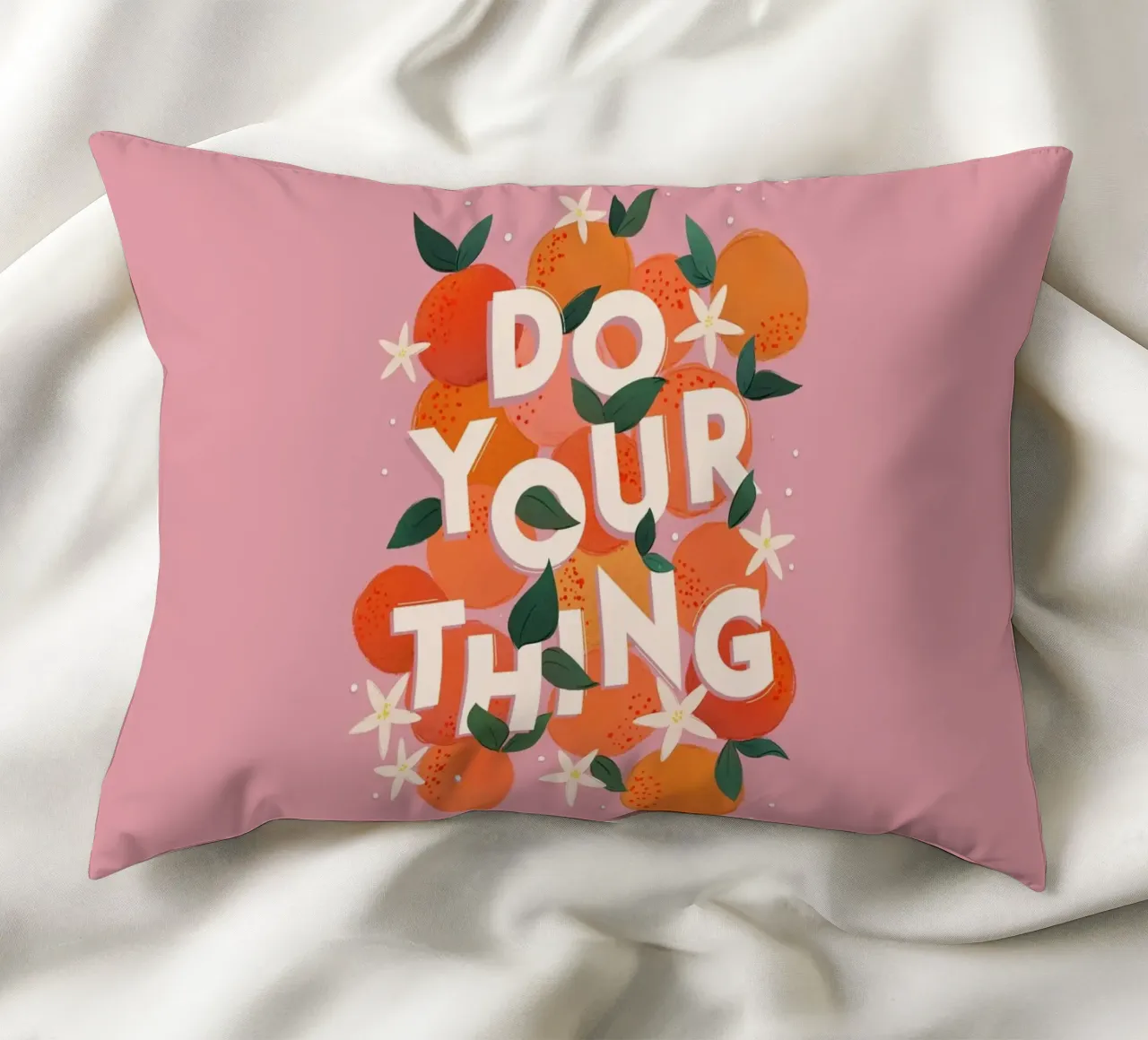 Do Your Thing Orange Citrus Motivational Art Print cuscino da showmemars