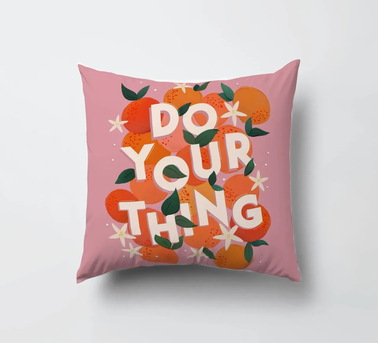 Do Your Thing Orange Citrus Motivational Art Print cuscino da showmemars
