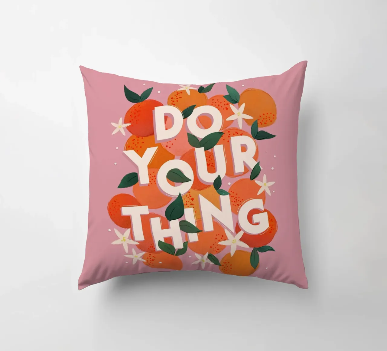 Do Your Thing Orange Citrus Motivational Art Print cuscino da showmemars