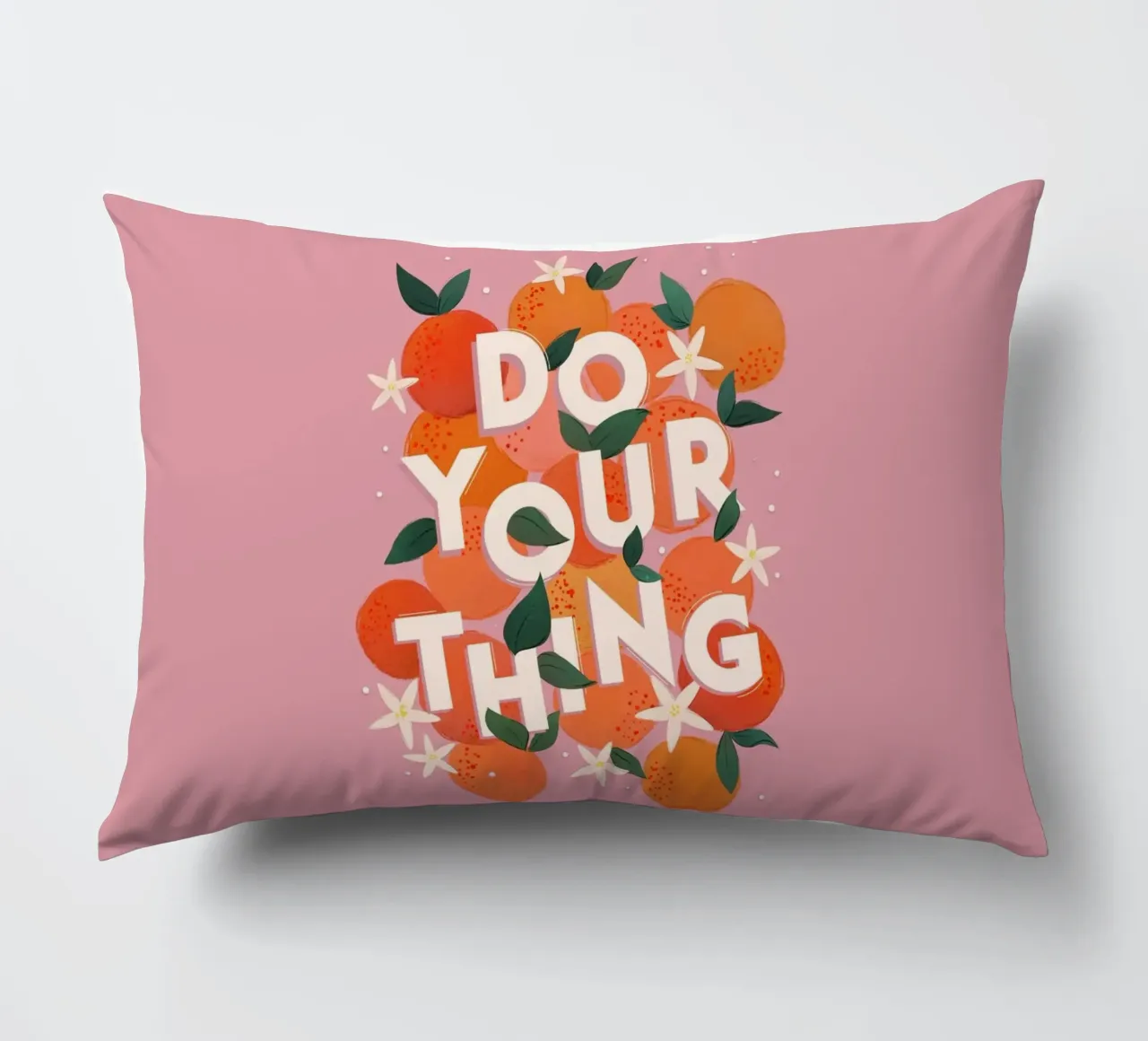 Do Your Thing Orange Citrus Motivational Art Print cuscino da showmemars