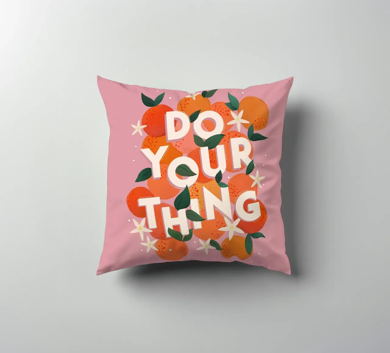 Do Your Thing Orange Citrus Motivational Art Print cuscino da showmemars