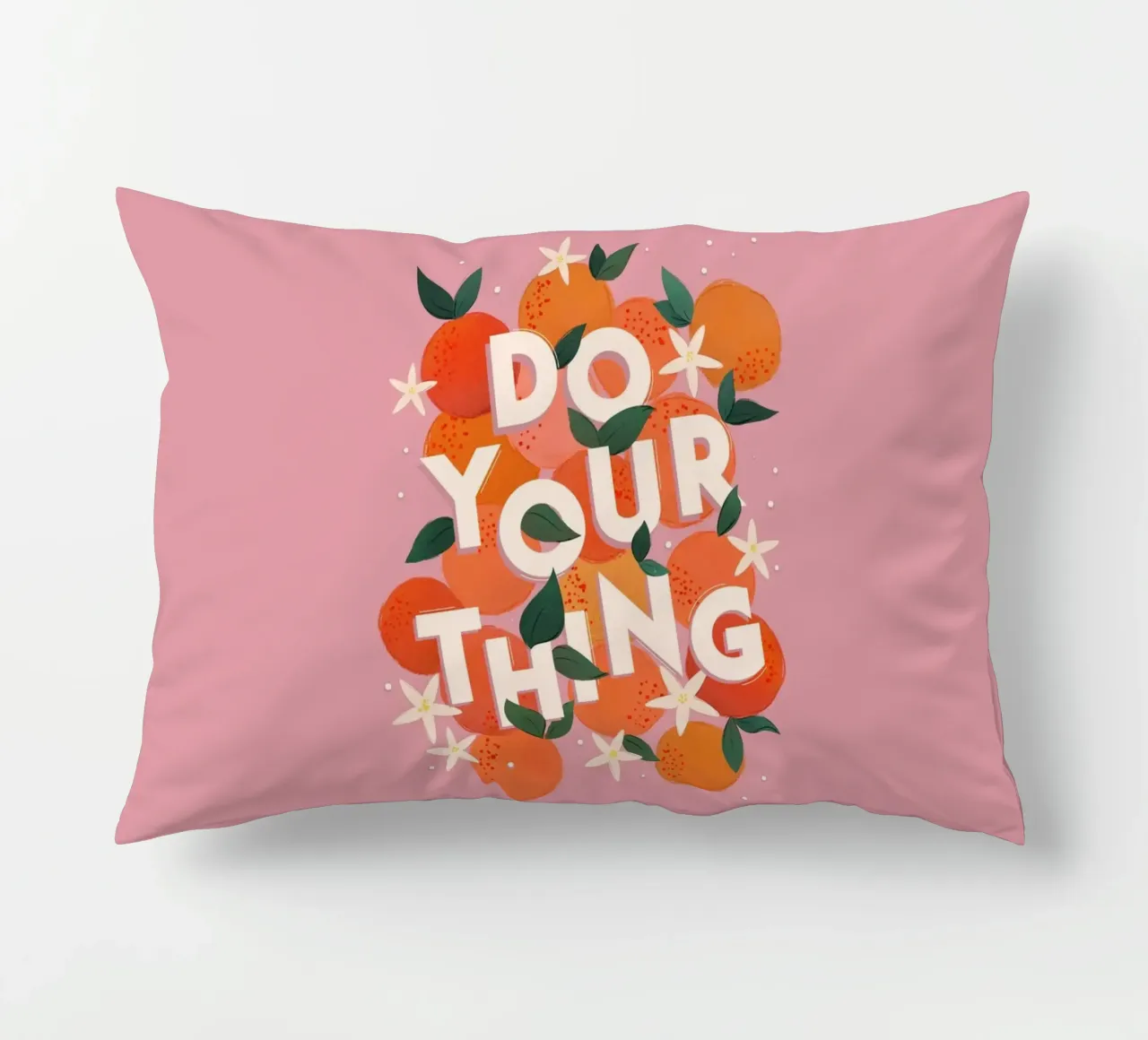 Do Your Thing Orange Citrus Motivational Art Print cuscino da showmemars