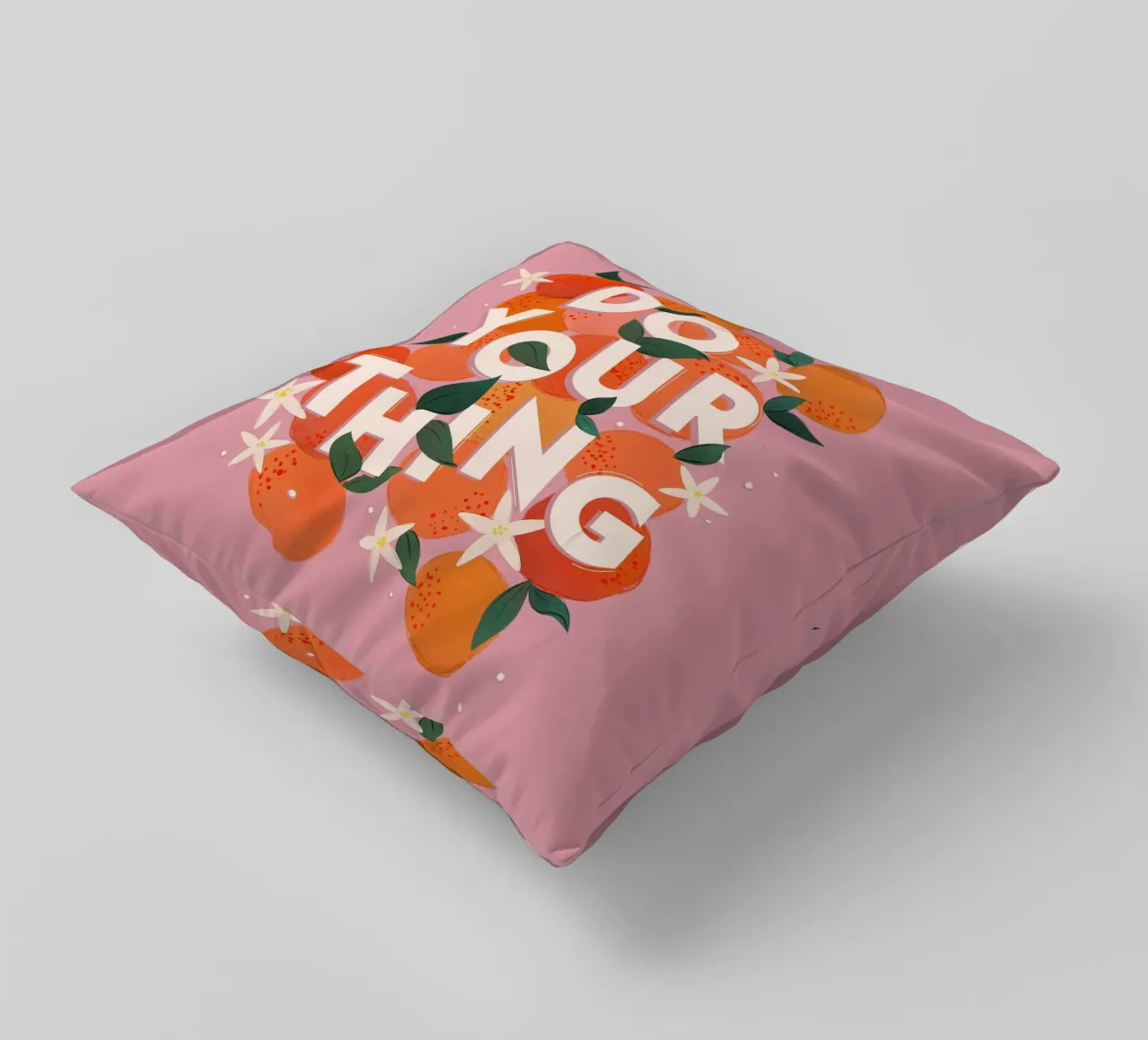 Do Your Thing Orange Citrus Motivational Art Print cuscino da showmemars