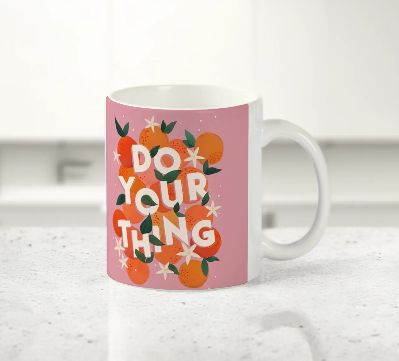 Do Your Thing Orange Citrus Motivational Art Print tazza in ceramica da showmemars