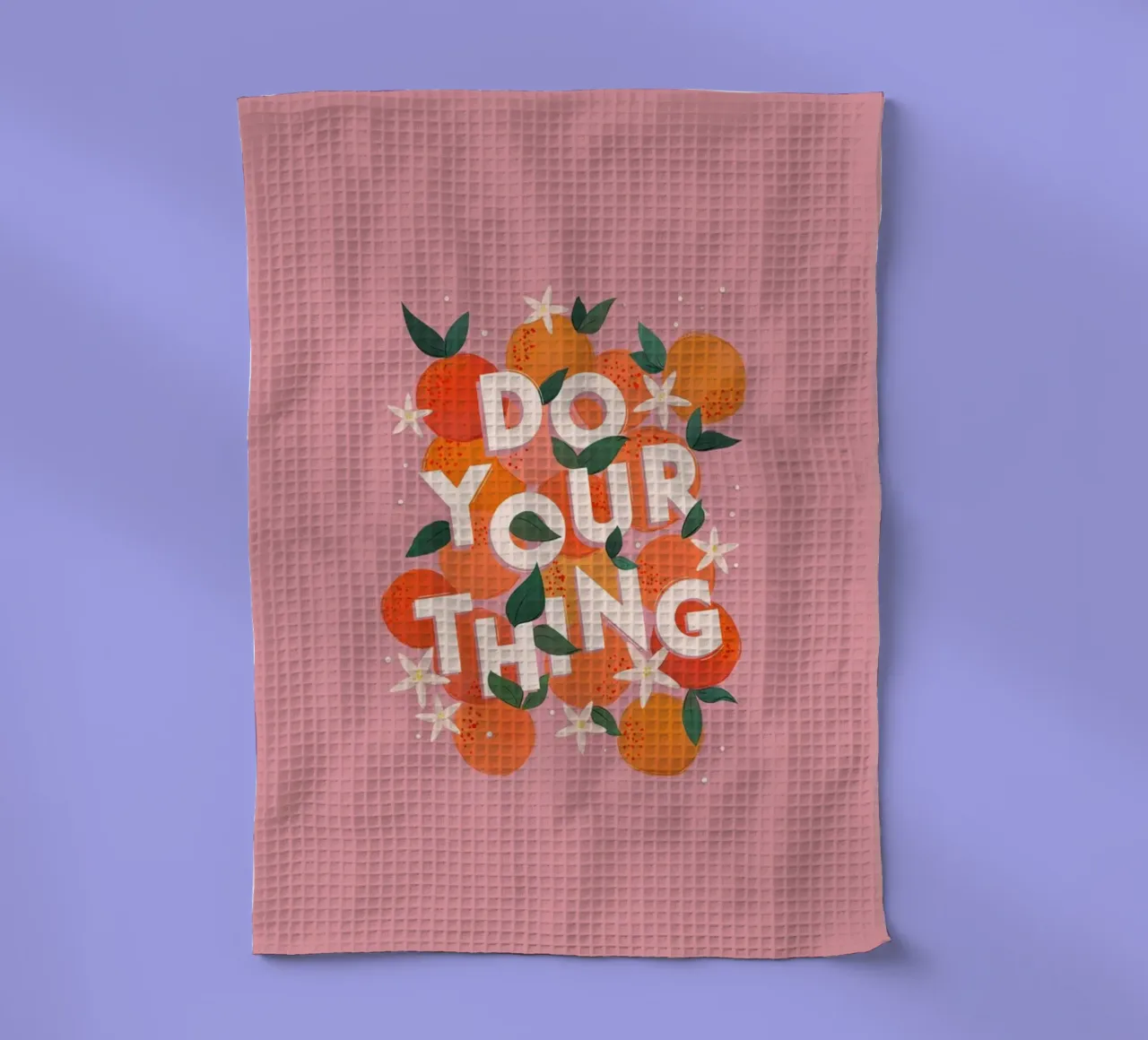 Do Your Thing Orange Citrus Motivational Art Print torchon de showmemars