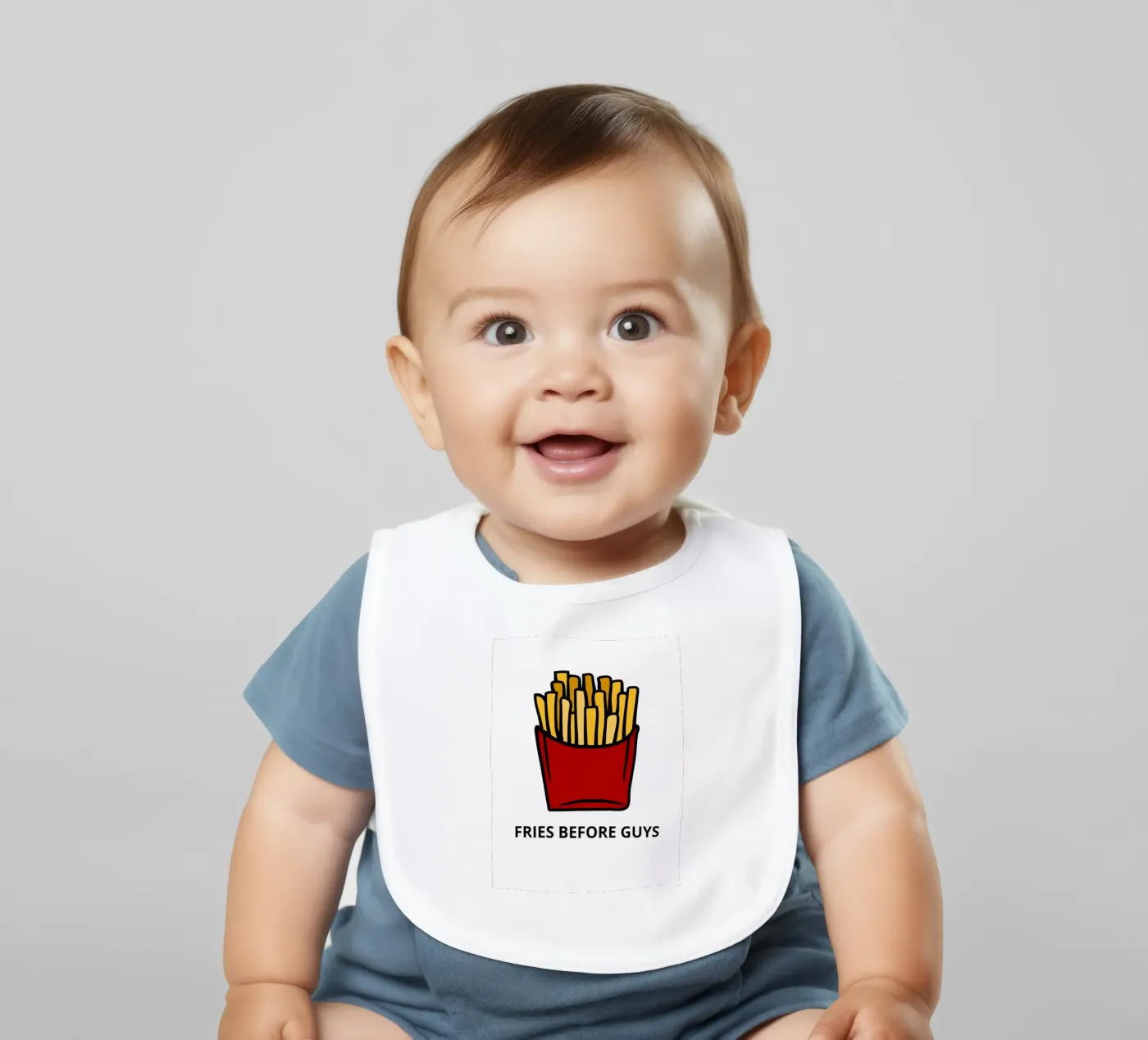 FRIES BEFORE GUYS baby bib by LisaArtes