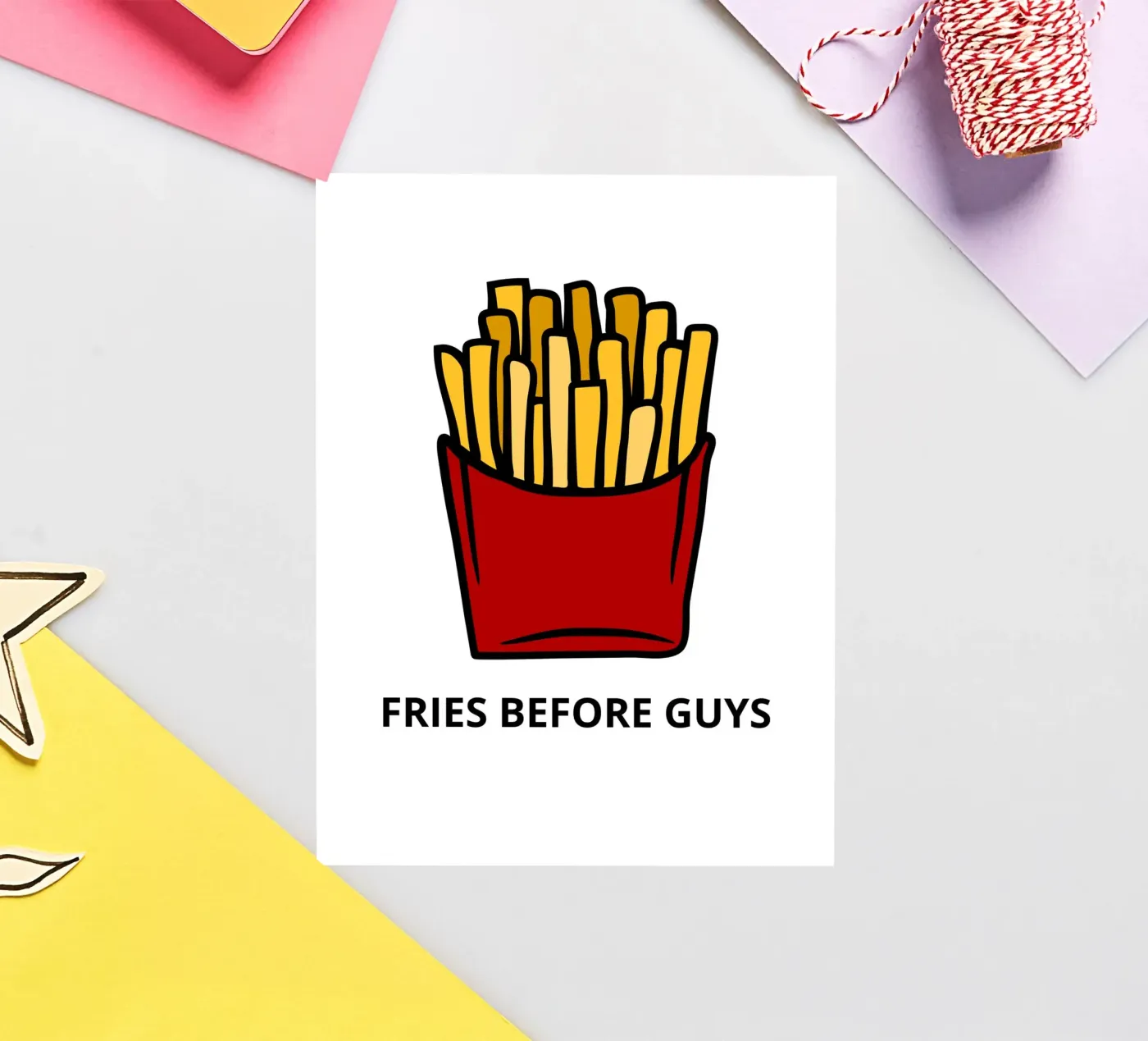 FRIES BEFORE GUYS sticker by LisaArtes