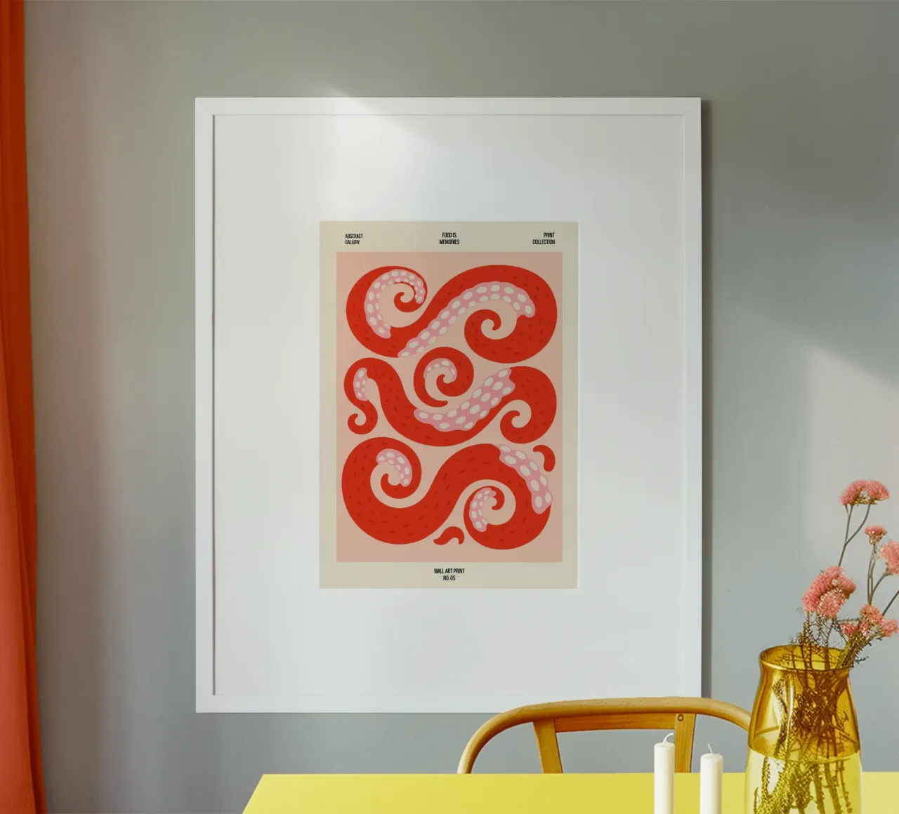 Tangled Tentacles – No. 05 poster con telaio in legno da Studio Mooodz
