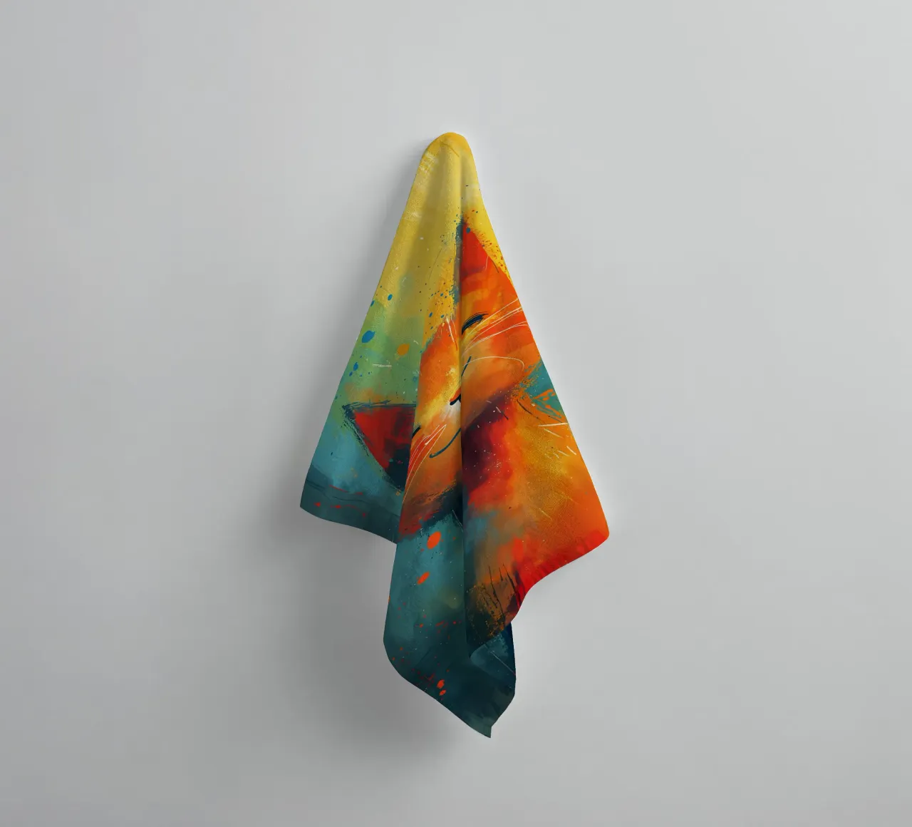Abstract Feline Art - Joy in Color towel by Manh beo